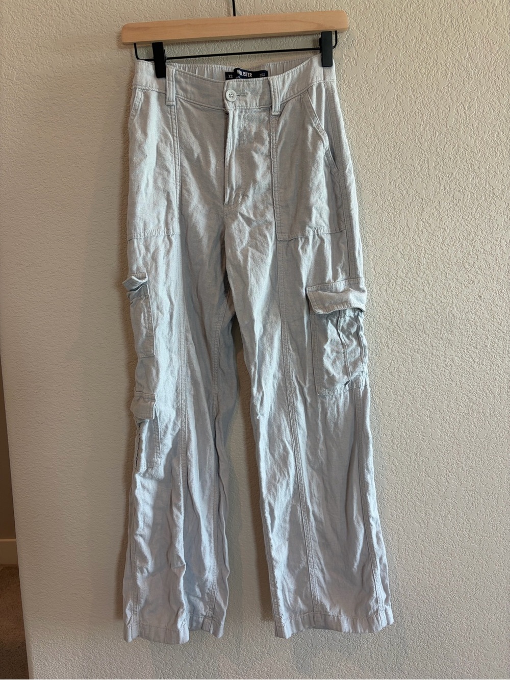 Hollister Ultra High Rise Baggy Cargo Pants Light Blue XS